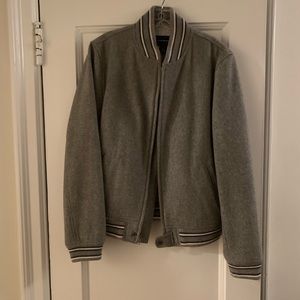 Club Monaco Grey Wool Bomber Varsity sz M